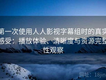 第一次使用人人影视字幕组时的真实感受：播放体验、清晰度与资源完整性观察