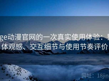 age动漫官网的一次真实使用体验：整体观感、交互细节与使用节奏评价