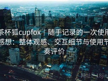 茶杯狐cupfox｜随手记录的一次使用感想：整体观感、交互细节与使用节奏评价