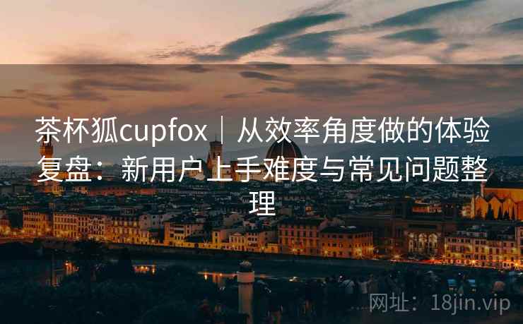 茶杯狐cupfox|从效率角度做的体验复盘:新用户上手难度与常见问题整理 茶杯狐cupfox|从效率角度做的体验复盘:新用户上手难度与常见问题整理