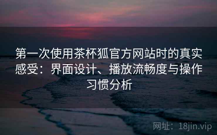 第一次使用茶杯狐官方网站时的真实感受：界面设计、播放流畅度与操作习惯分析