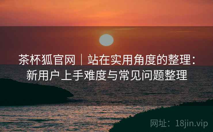 茶杯狐官网｜站在实用角度的整理：新用户上手难度与常见问题整理