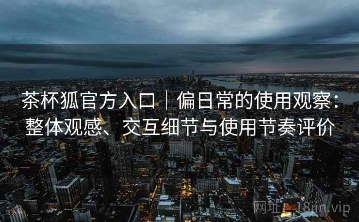 茶杯狐官方入口｜偏日常的使用观察：整体观感、交互细节与使用节奏评价